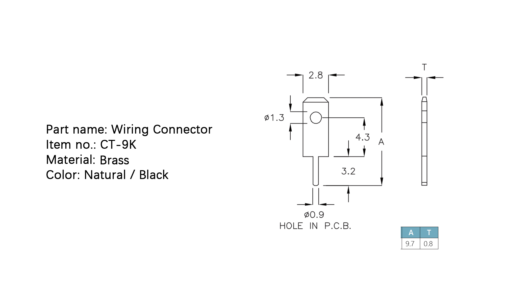 Wiring Connector CT-9K